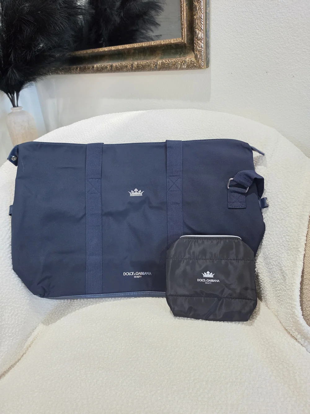 Dolce & Gabbana Navy and Black Men's Duffel with toiletry pouch
